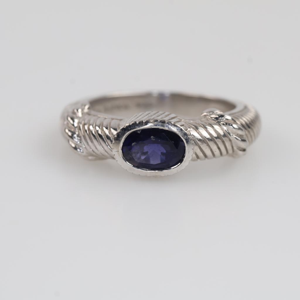Judith Ripka Silver Blue Stone Ring