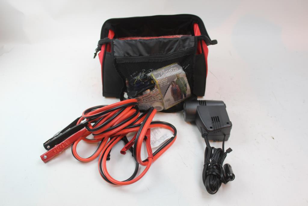 Jumper Cables, Portable Air Compressor, & More In Bridgestone Bag Property Room