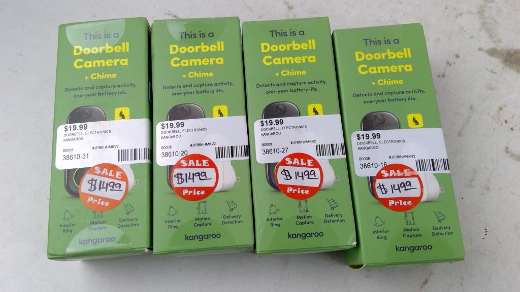 Kangaroo Doorbell Camera + Chime 4 Pieces