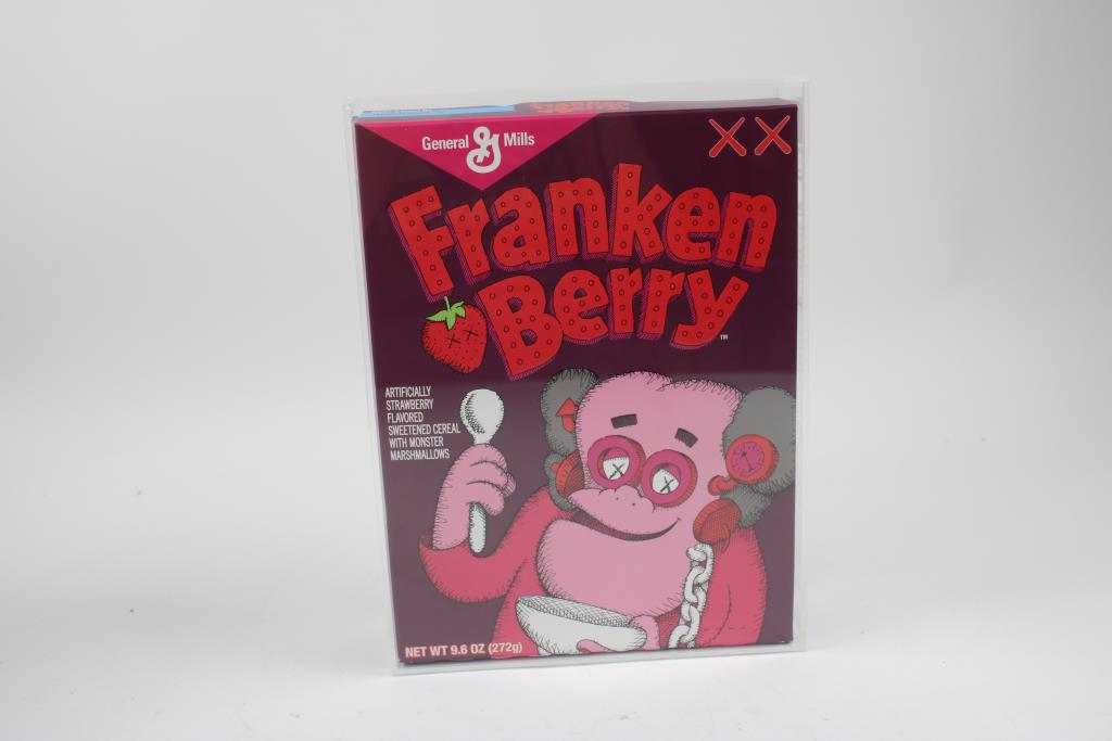 KAWS Monsters Franken Berry Cereal Limited Edition In Acrylic Case