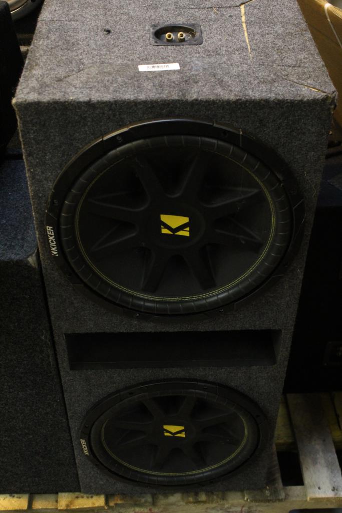 Kicker Comp Twin Car Speakers And Speakerbox Property Room