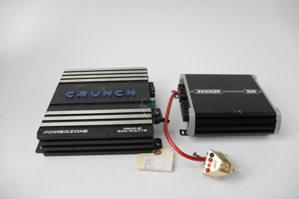 Kicker DXA125.2, And Crunch P500.2 Car Amplifiers