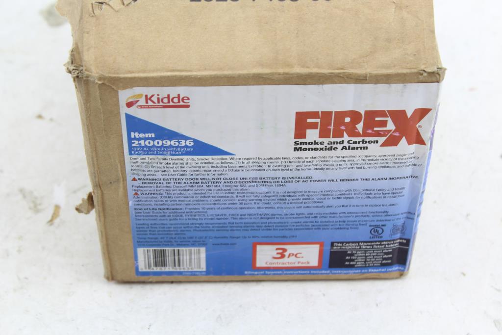 Kidde Firex Smoke And Carbon Monoxide Alarm 3pc. Contractor Pack (Model KNCOPEIC) Property Room