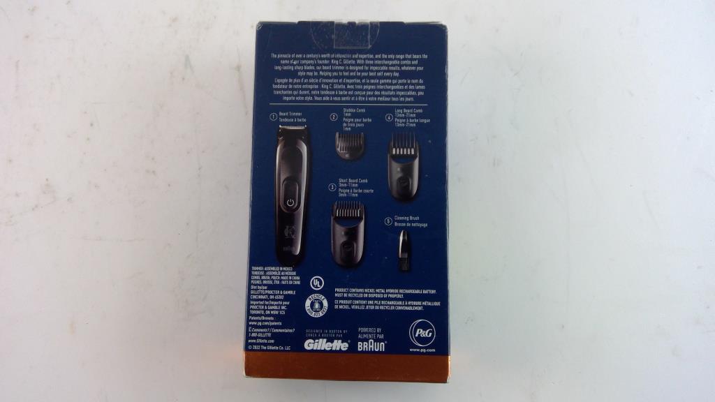 Tondeuse Barbe Et Corps Gillette King C. - Neuf Sous Garantie, 3 Têtes, Rechargeable, étanche
