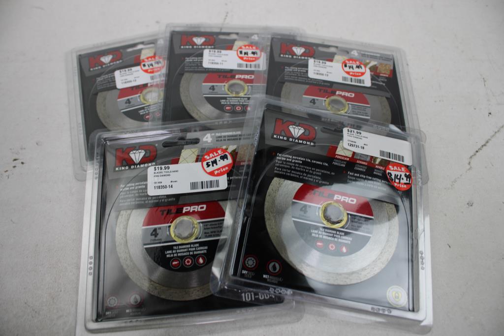 King Diamond 4" Tile Diamond Blades, 5 Pieces