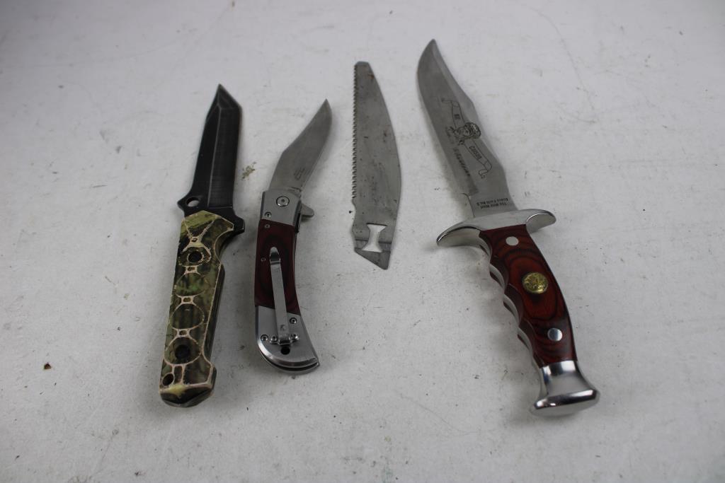 Kit Carson Wild West Bowie Knife No.5, Elk Ridge, And More Knives/Blades, 4 Pieces