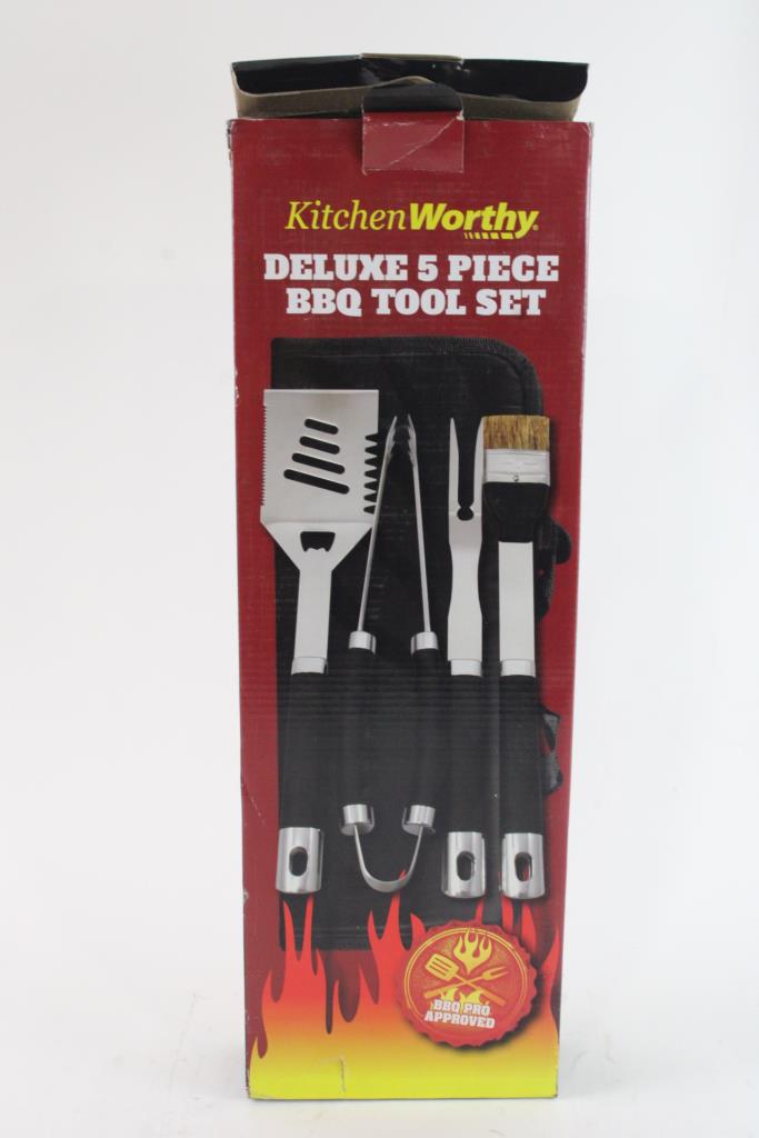 KitchenWorthy Deluxe 5 Piece BBQ Tool Set Property Room