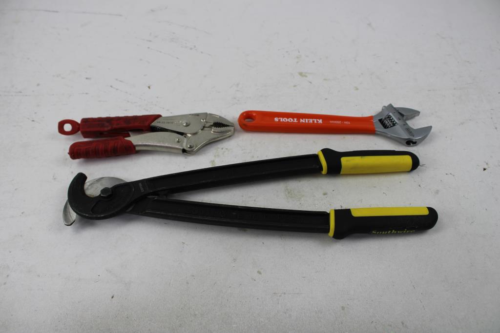 Klein Tools Adjustable Wrench, Milwaukee Jaw-Locking Pliers, And More, 6 Pieces