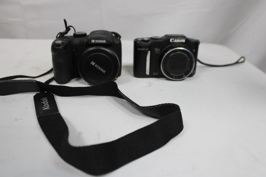 Kodak PixPro And Canon PowerShot Digital Cameras, 2 Pieces
