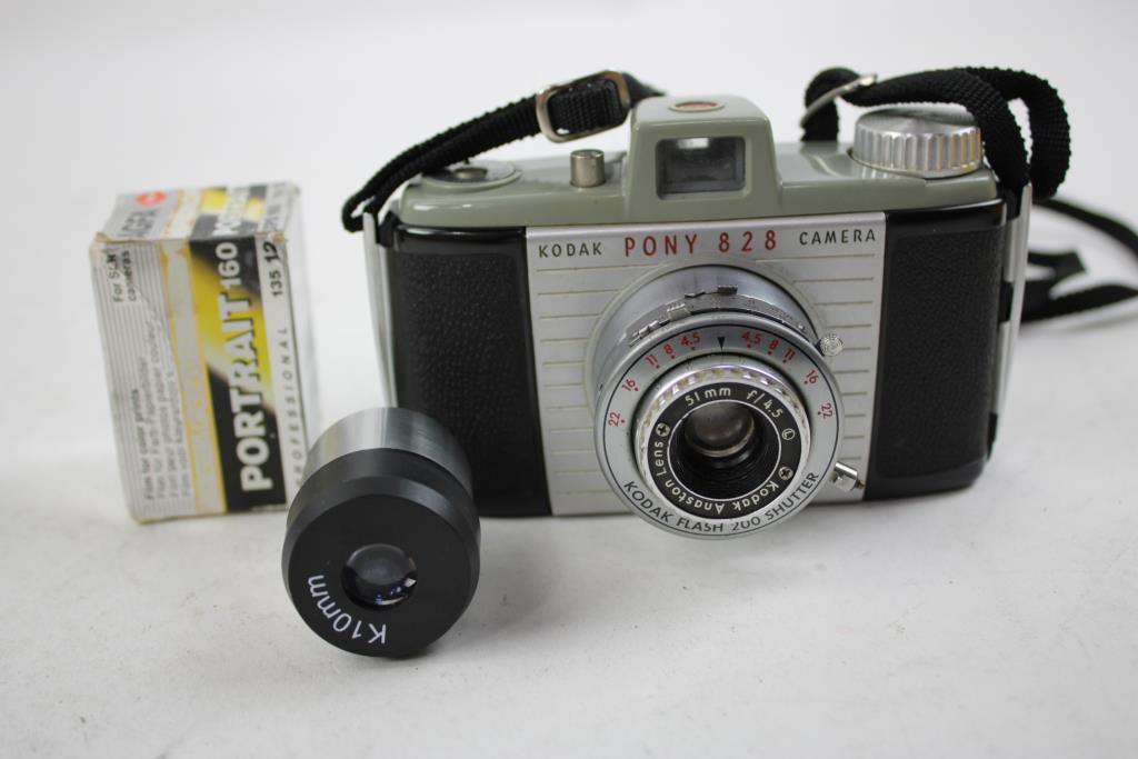 Kodak Pony 828 Film Camera, Canon 300EZ Speedlite, & More 5 Pieces