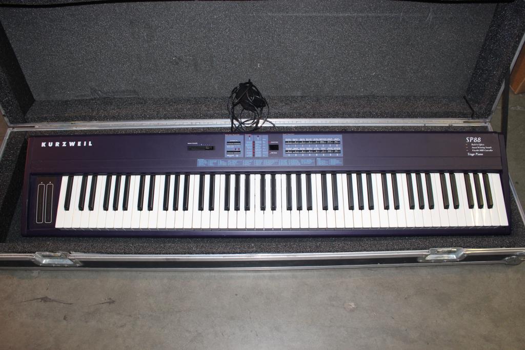 Kurzweil Sp88 Stage Piano, Foot Pedal And Case Property Room