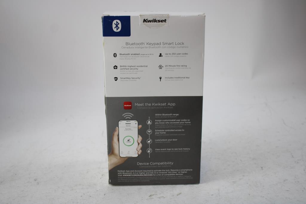 Kwikset Aura Keypad Bluetooth Smart Lock, 68519002 Property Room