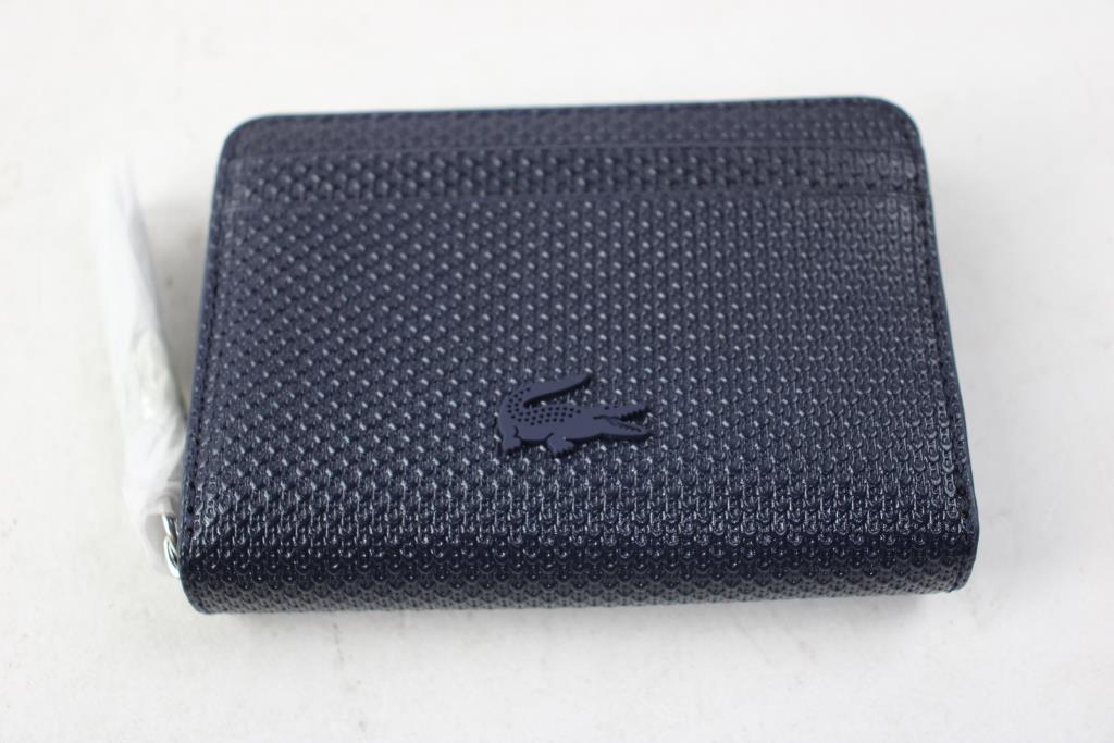 Lacoste Chantaco Pique Leather Navy Blue Mini Wallet