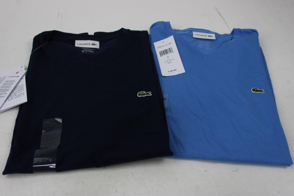 Lacoste Vcut Shirts, Size Small (3), 2 Piece Count