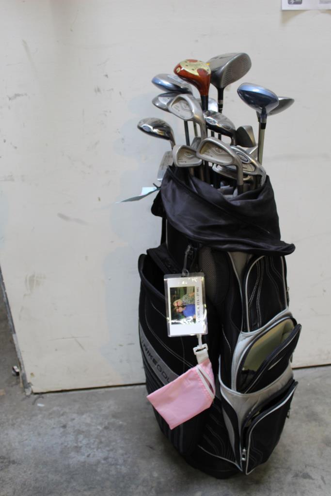 Lady Cobra Overside Clubs With Nike Golf Bag, 17 Pieces Property Room