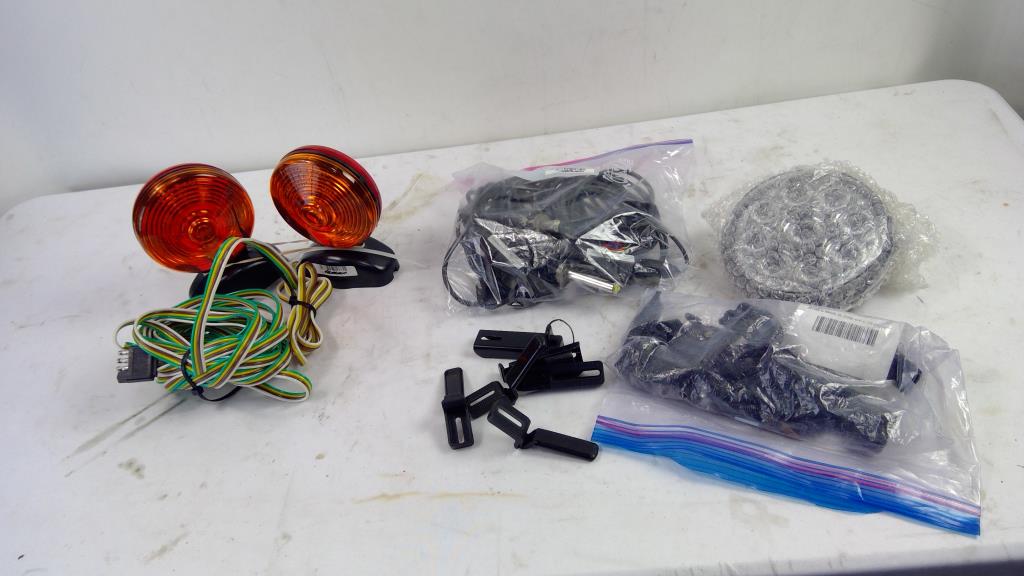 LED Lamp Kit, Round LED Orange/Red Lights, Clamp & Screw Mount Pieces, And More