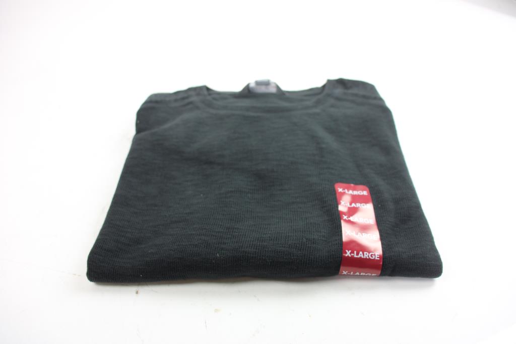 Eddie Bauer Border Pattern Thermal Long-Sleeve T-Shirt (Waffle) - Men's XL equivalent cotton gray type Vintage Second Hand