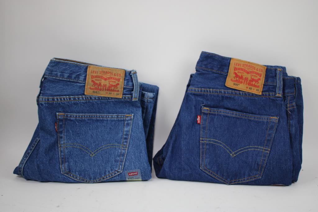 Levi 505, 514 Denim Jeans, W32xL32, 2 Pieces