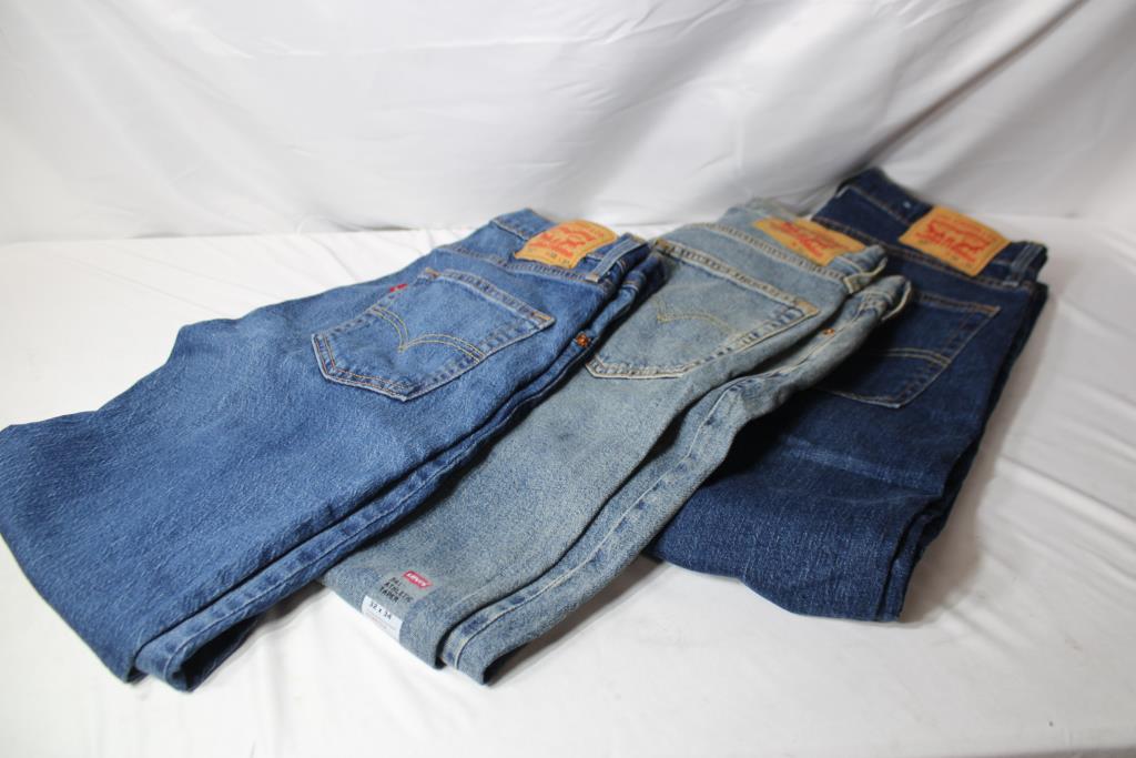 Levi 541, 511, 505 Denim Jeans Lot, 32x34, 32x32, 32x30, 3 Pieces