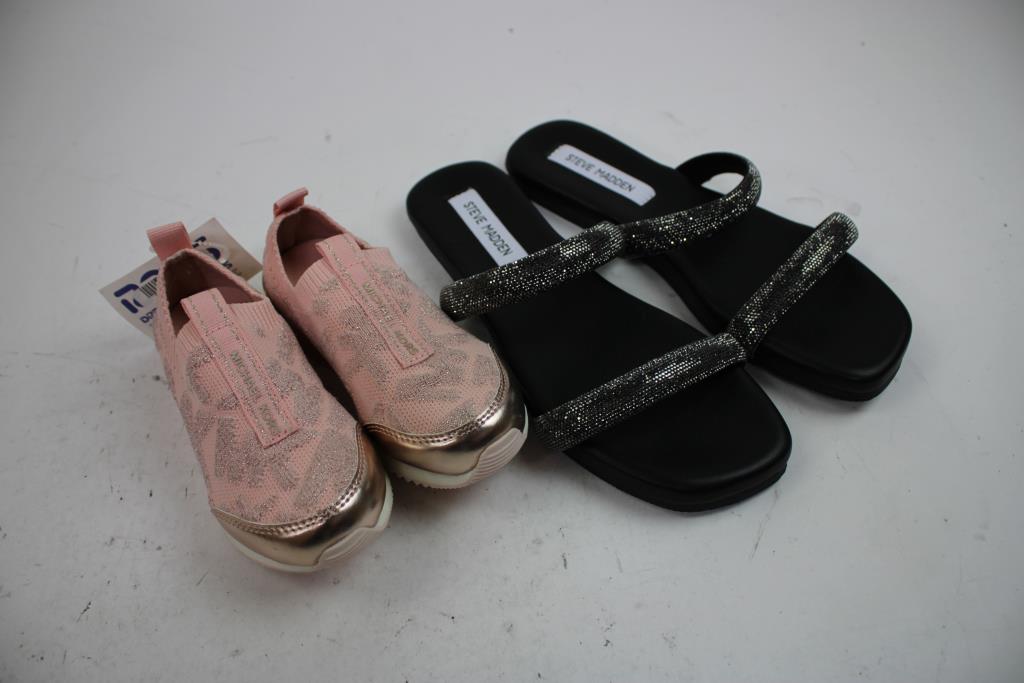 Levi Boys' Jeans, Michael Kors Toddler Shoes, Size 8 Women's Sandals, Socks, 5 Pieces