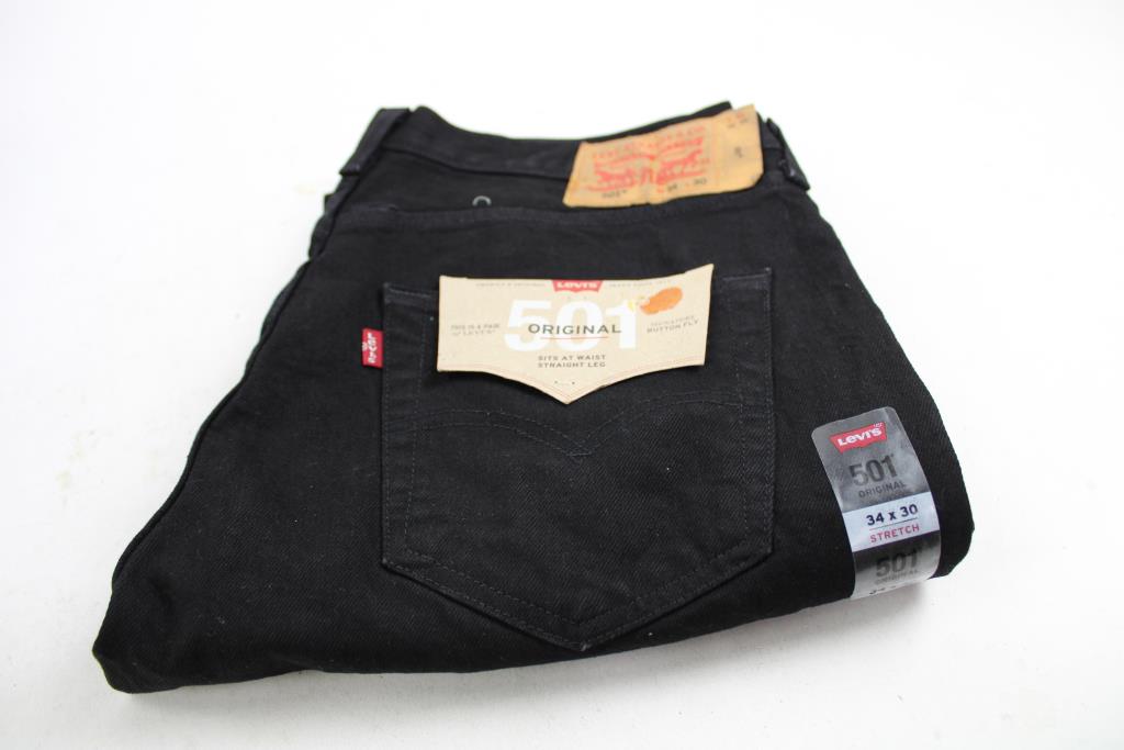 Levi Strauss 501 Original Straight Leg W34xL30 Jeans, Black