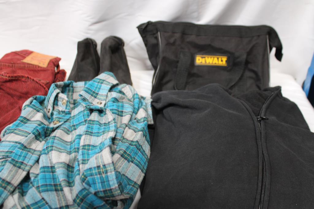 Levi's Men's Jeans, Kenneth Cole Men's Shoes, Flannel Shirt, & Black Sweater 6 Pieces