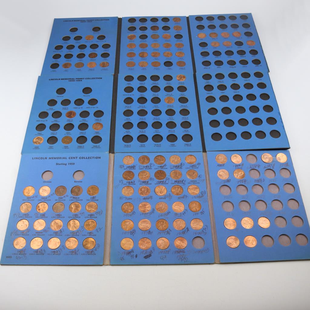 Lincoln Memorial Cent Collection Booklets, 90+ Pennies | Property Room