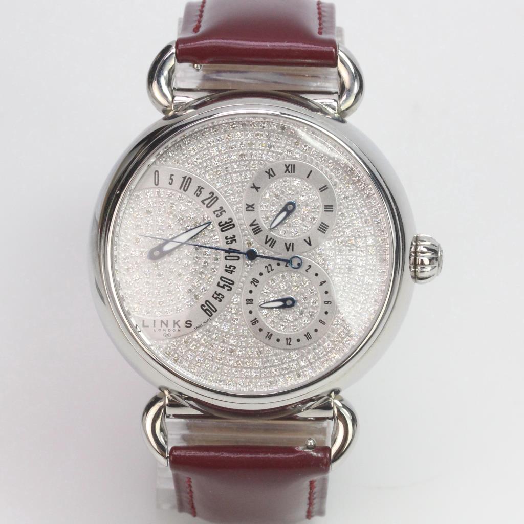 Links Driver Retrograde Diamond Dial Watch Property Room