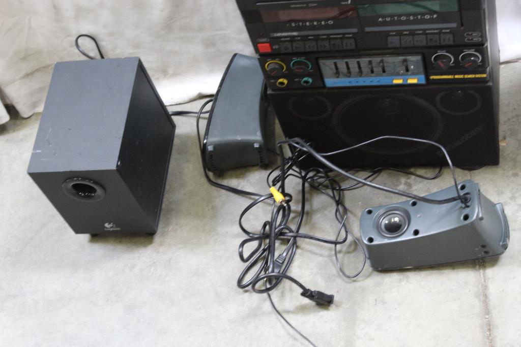 Logitech Speakers, Lonestar K1s Cassette Recorder, Sas Bazooka Speaker