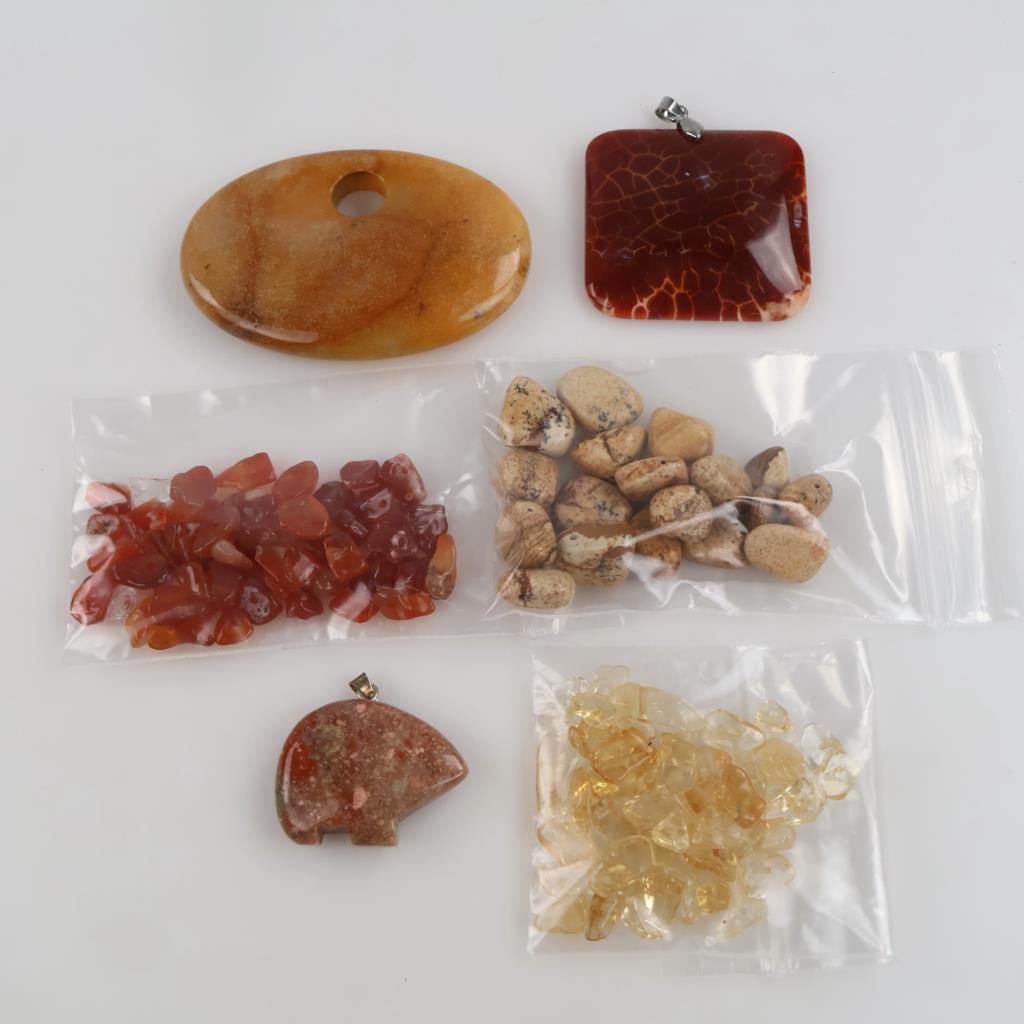 Loose Jewelry Craft Stones And Beads With Pendants, 5+ Pieces