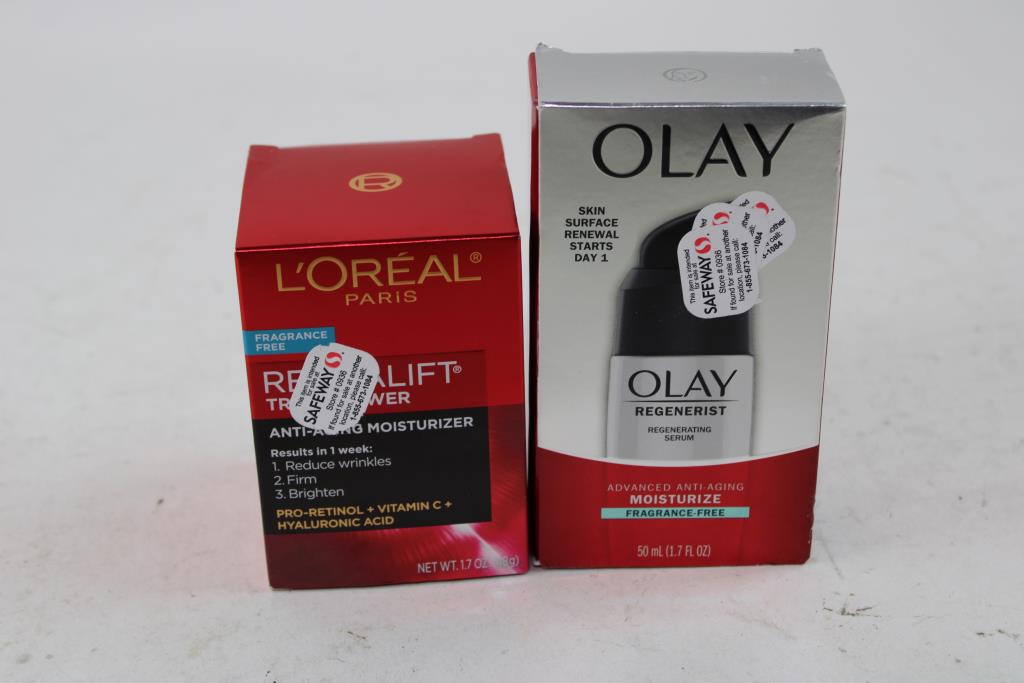 L'Oreal Revitalift Triple Power, Olay Regenerist Anti-Aging Moisturizers, 2 Pieces