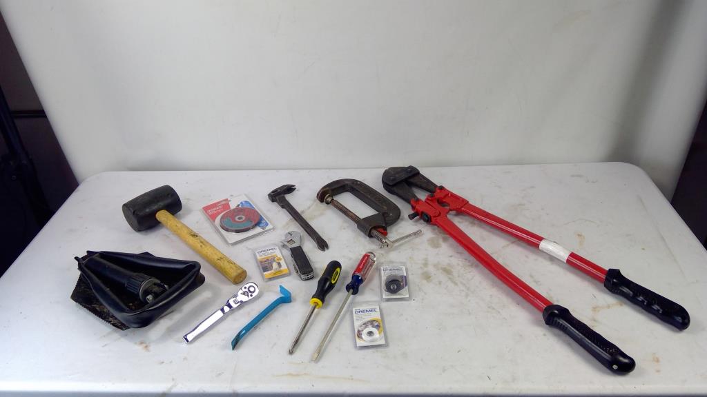 Lot, Hammer, Cutter, Shovel, Dremel Accs And More