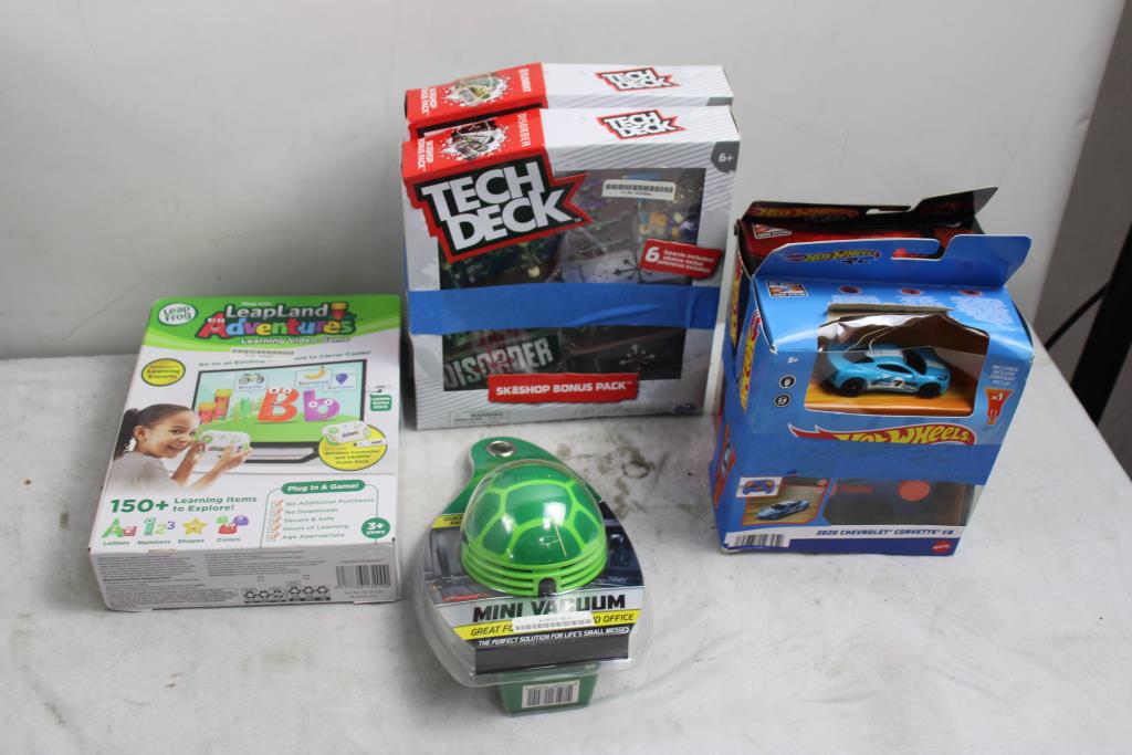 Lot, Hotwheels Cars, Umbrella, Turtle Wax, Tech Deck, Leapland Adventures Videogame