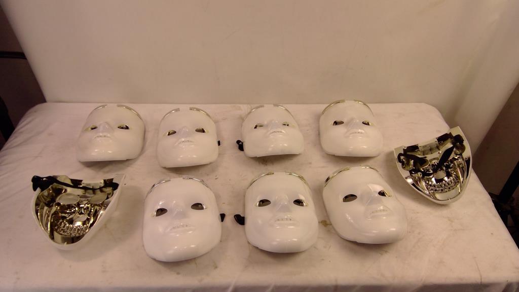 Lot White Light Up Mask, 9 Pieces