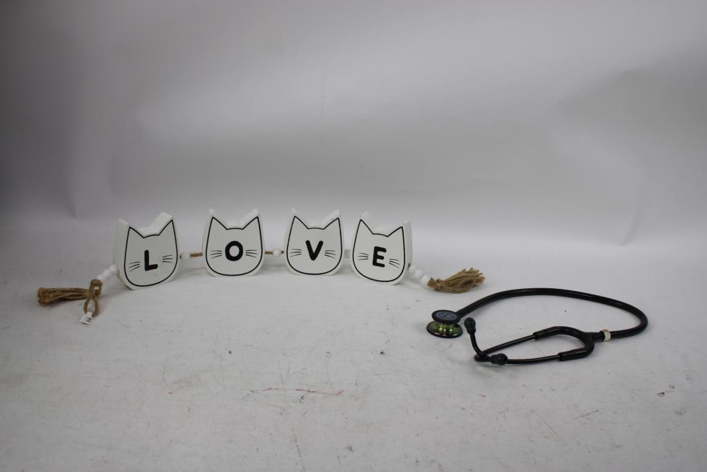 LOVE Display Sign, And Littmann Stethoscope, 2 Pieces