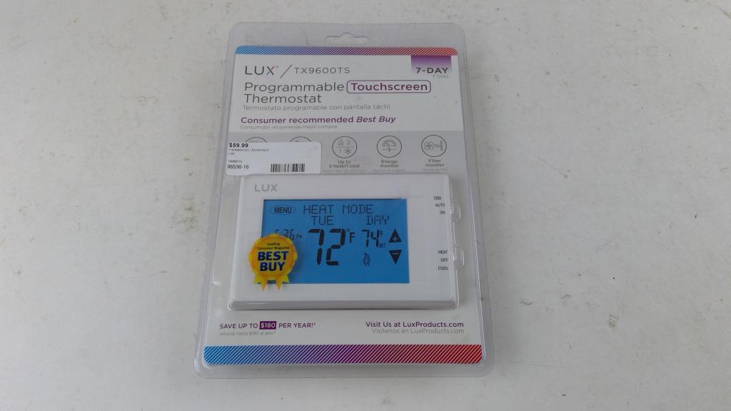Lux Programmable Touchscreen Thermostat