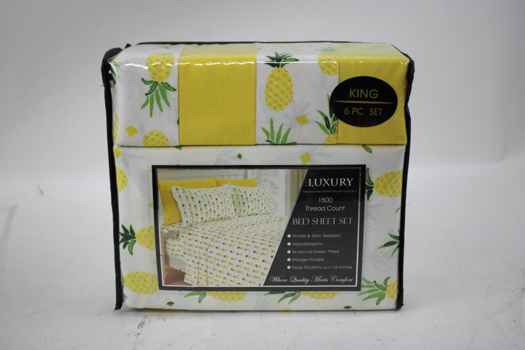 Luxury 6 Piece Bed Sheet Kin Size, 2 Sets