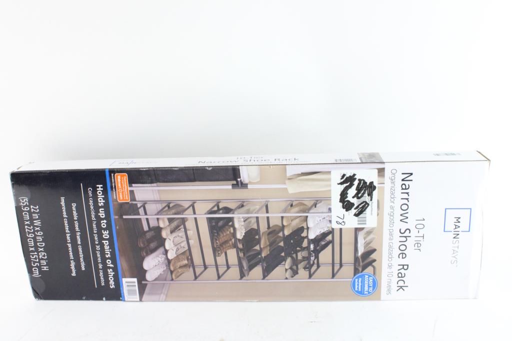MainStays 10 Tier Narrow Shoe Rack Property Room