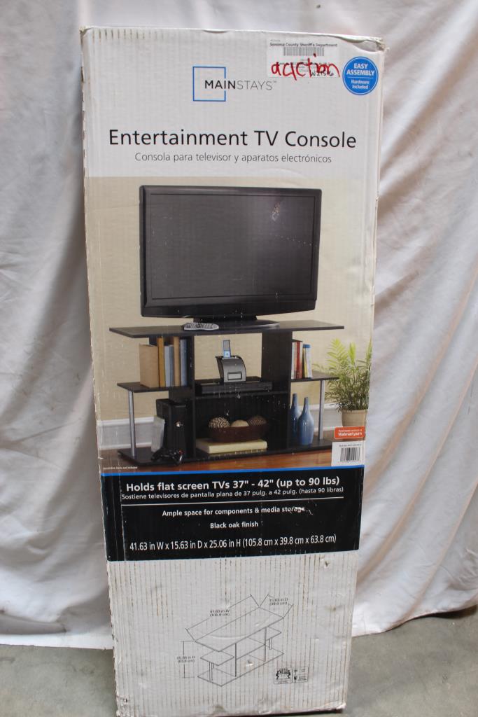 Mainstays Entertainment Tv Console Black Oak Finish & Media