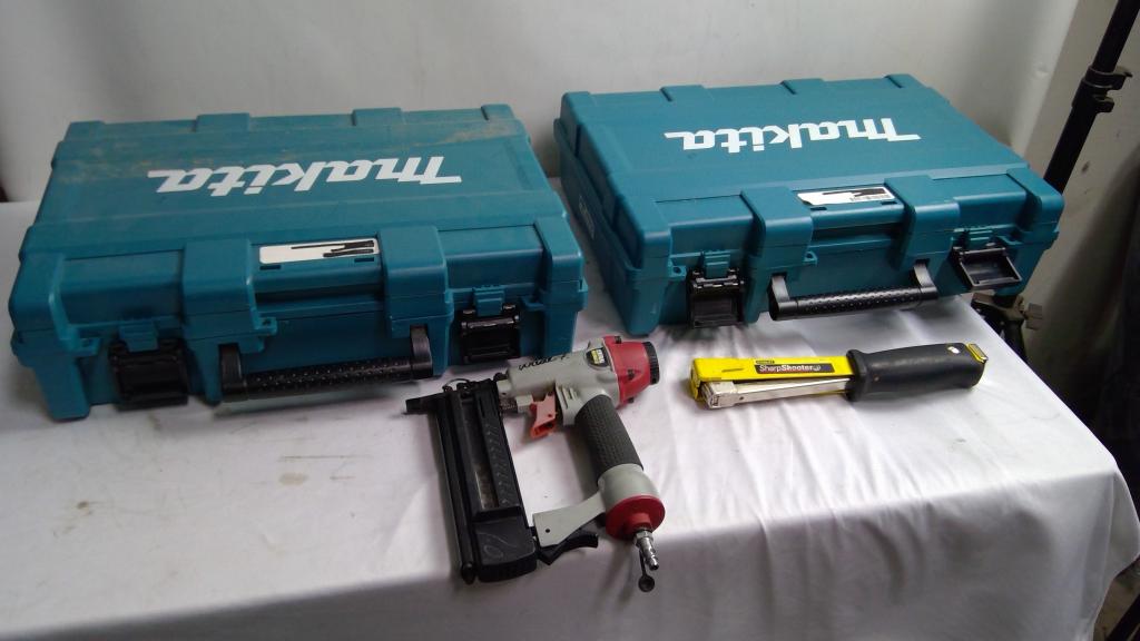 Makita Empty Tool Cases, Central Pneumatic Air Nailer, Stanley SharpShooter, 4 Pieces