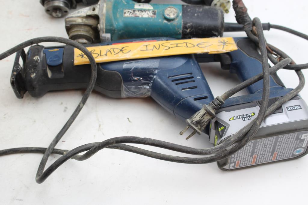 Makita, Metabo Angle Grinders, Ryobi Reciprocating Saw 3 Items