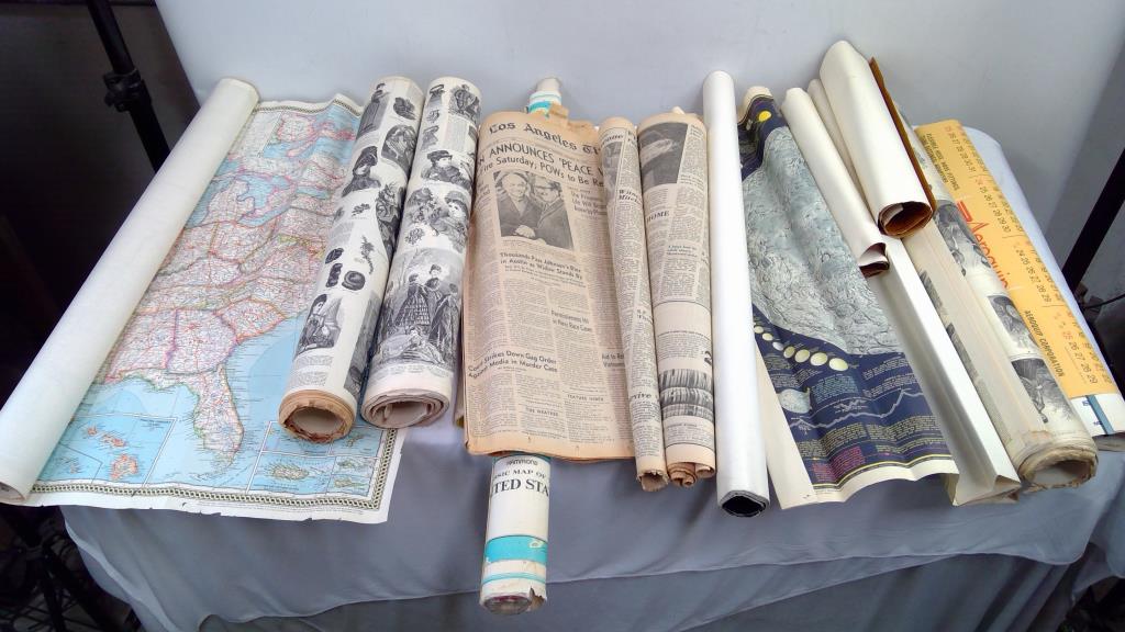 Maps, Vintage Newspapers, And Posters