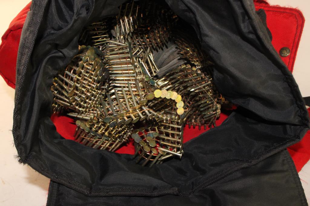 Marlboro Backpack With Assorted Coil Nail Coils, 15+ Pieces Property Room