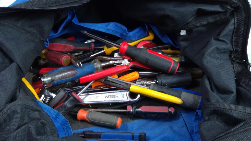 Marshalltown Tool Bag With Kobalt 3/8" Ratchet, Dewalt 1/2" Wood Chisel, And More