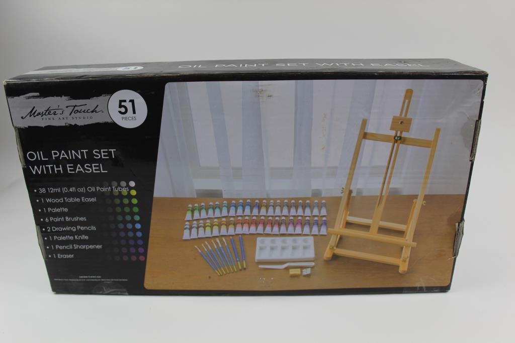 Master Touch Fine Art Studio Oil Paint Set With Easel