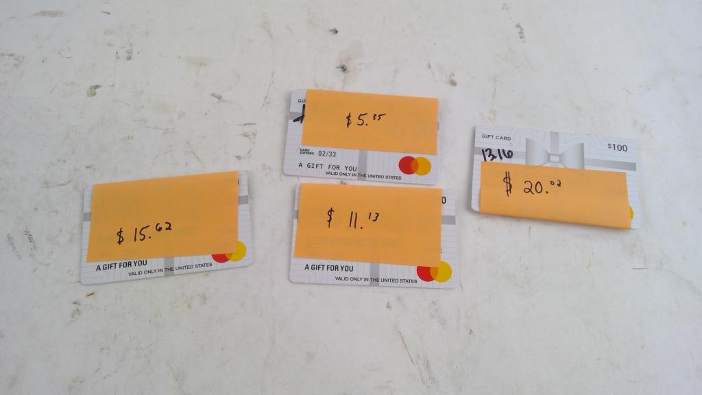 Mastercard Gift Cards 4 Pieces