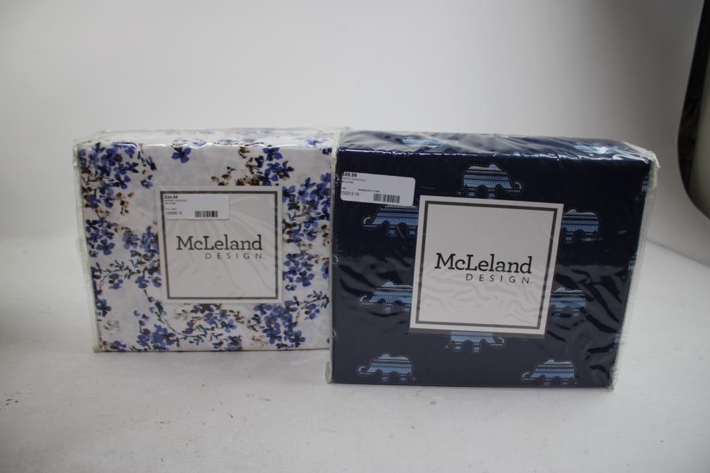 McLeland Floral, And Elephant Indigo Twin Sheet Sets, 2 Pieces