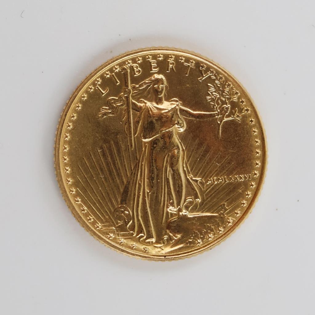 MCMLXXXVI US American Eagle Fine Gold $5 1/10oz