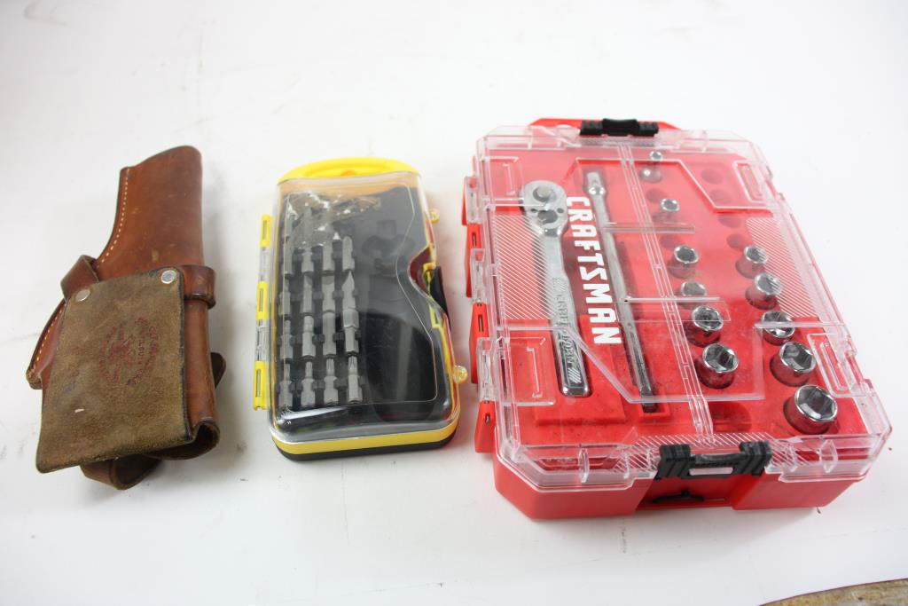 Mechanics Tool Set, Drill Bits And More 8+ Pieces Property Room