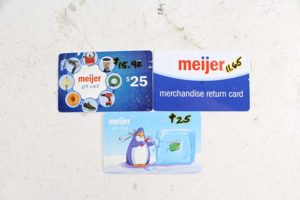 Meijer Giftcards, 3 Pieces Property Room